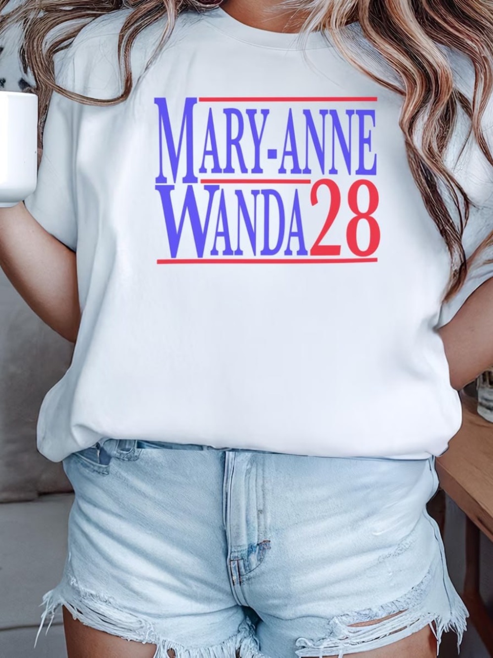 Mary-Anne Wanda 28 White Graphic Tee